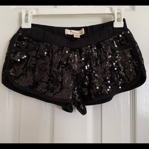 Black sequin shorts